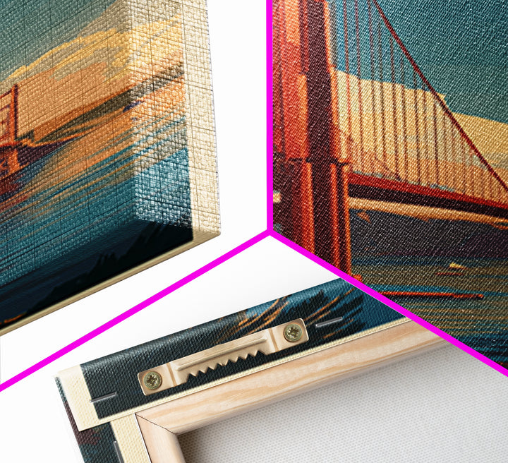 New York Bridge at Sunrise Canvas Print, Travel Poster(2), Travel Poster, Living Room Decor, Fine Art, Voyage, TPO-1x3-18