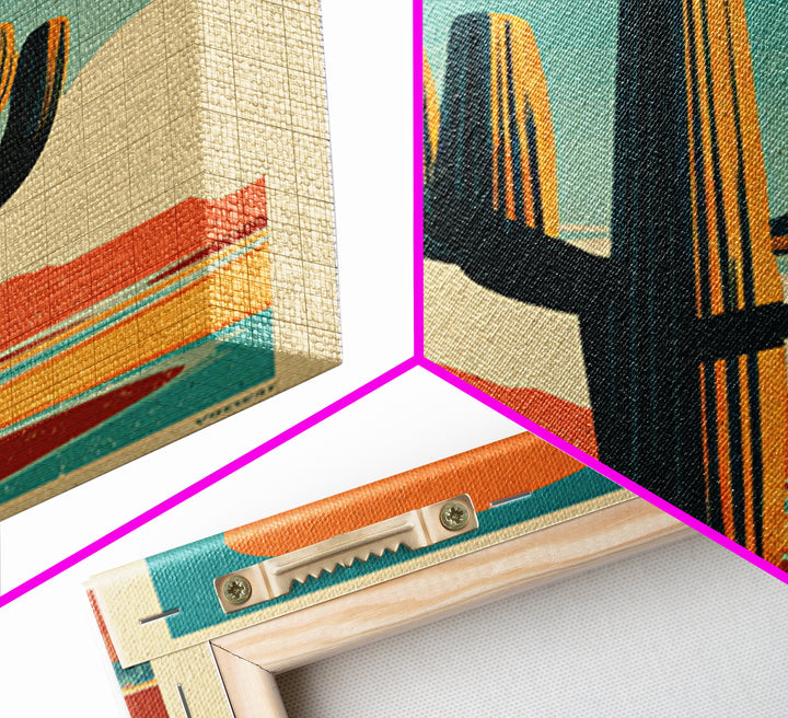 Mexico Cactus and Sun Travel Poster Canvas Print, Travel Poster(2), Modern Decor, Living Room Decor, Fine Art, Voyage, TPO-1x3-57