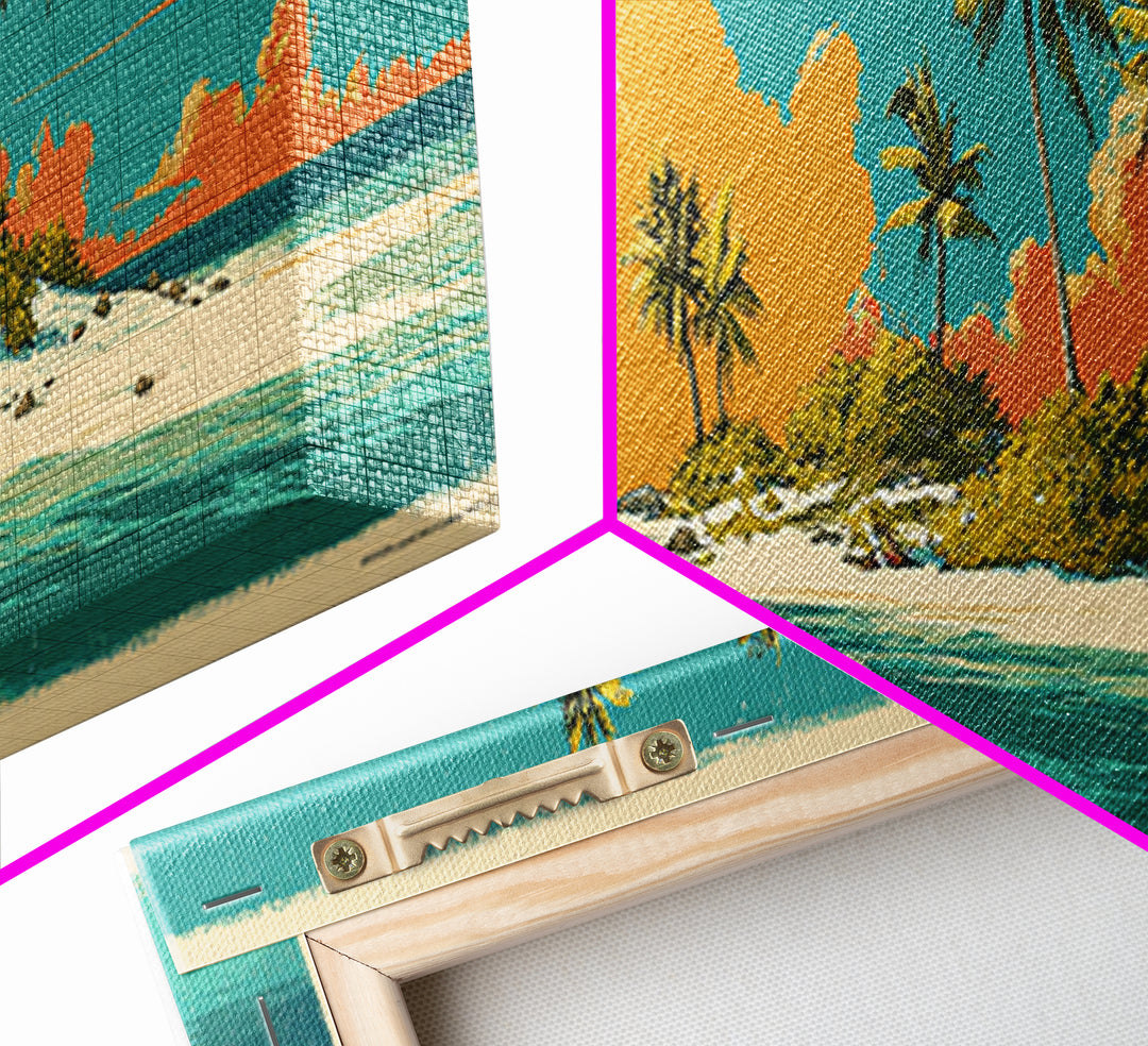 Tropical Island Lagoon Poster Canvas Print, Travel Poster(2), Poster Art, Living Room Decor, Fine Art, Voyage, Wall Decor, TPO-3x1-16