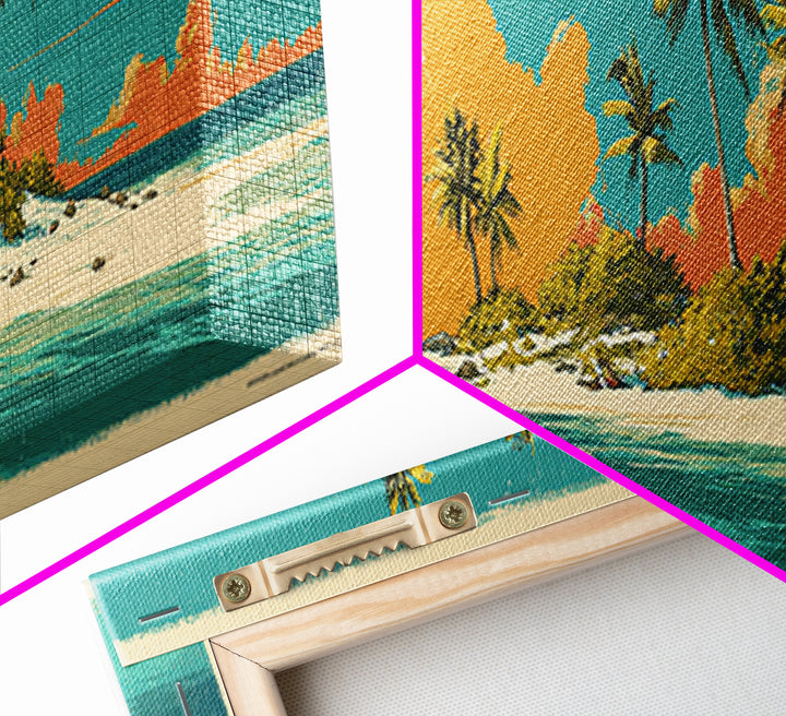 Tropical Island Lagoon Poster Canvas Print, Travel Poster(2), Poster Art, Living Room Decor, Fine Art, Voyage, Wall Decor, TPO-3x1-16