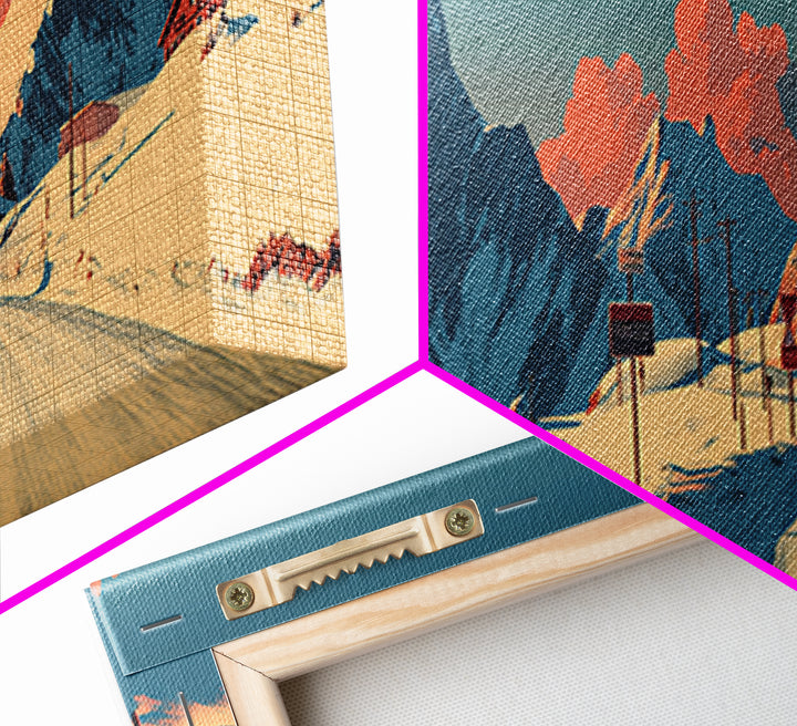 Swiss Alps Ski Poster Canvas Print, Travel Poster(2), Travel Poster, Living Room Decor, Fine Art, Voyage, Textured Painting, TPO-3x1-24