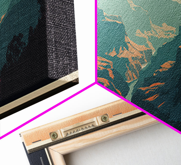 Grand Canyon Sunset Canvas Print, Travel Poster(2), Digital Print, Living Room Decor, Fine Art, Voyage, Mid Century Wall Art, TPO-3x1-75