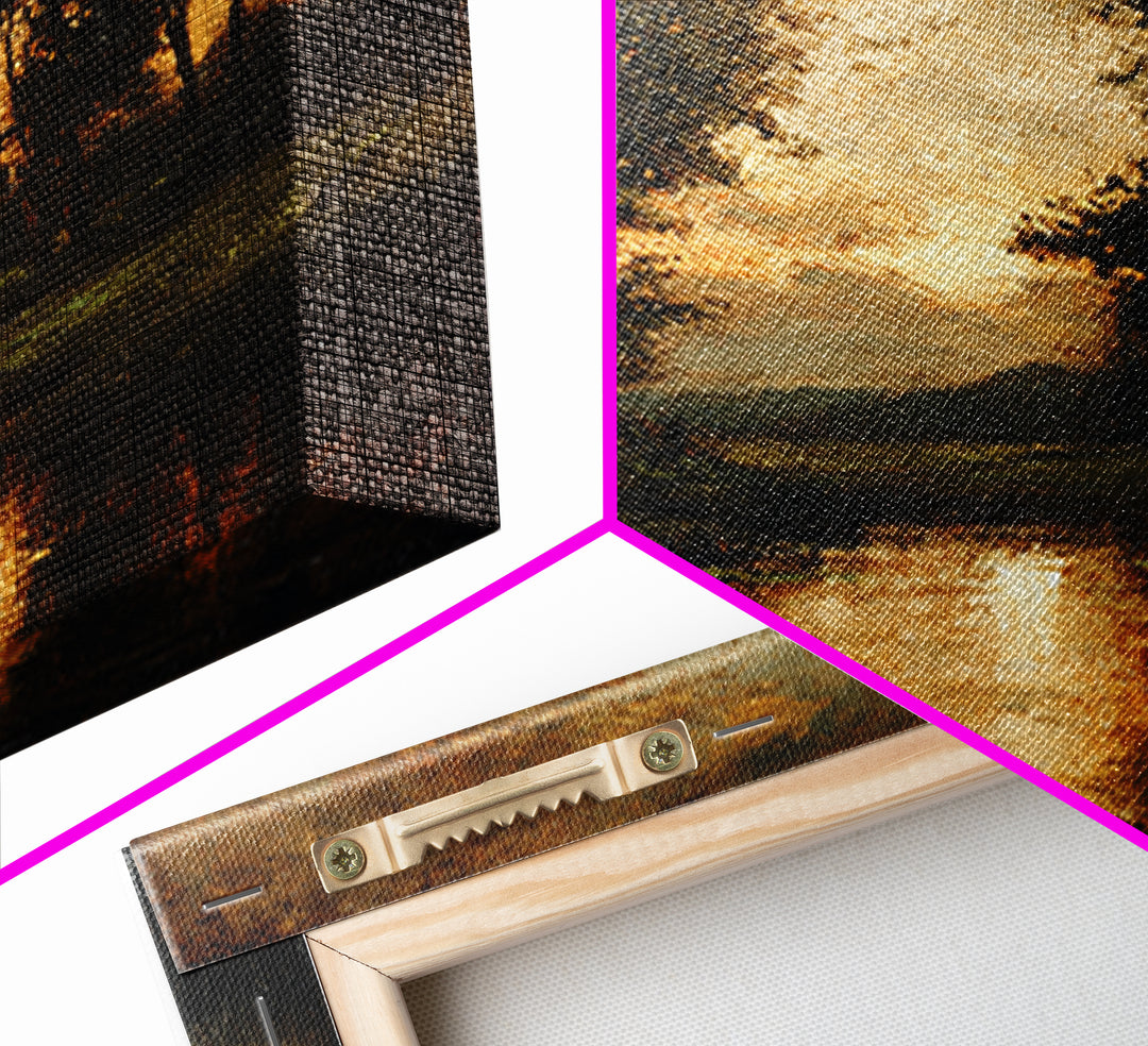 Classic Oil Painted Landscape Framed Canvas Print, Traditional Art, Modern Decor, Living Room Decor, Fine Art, Classic, TRA-1x1-1