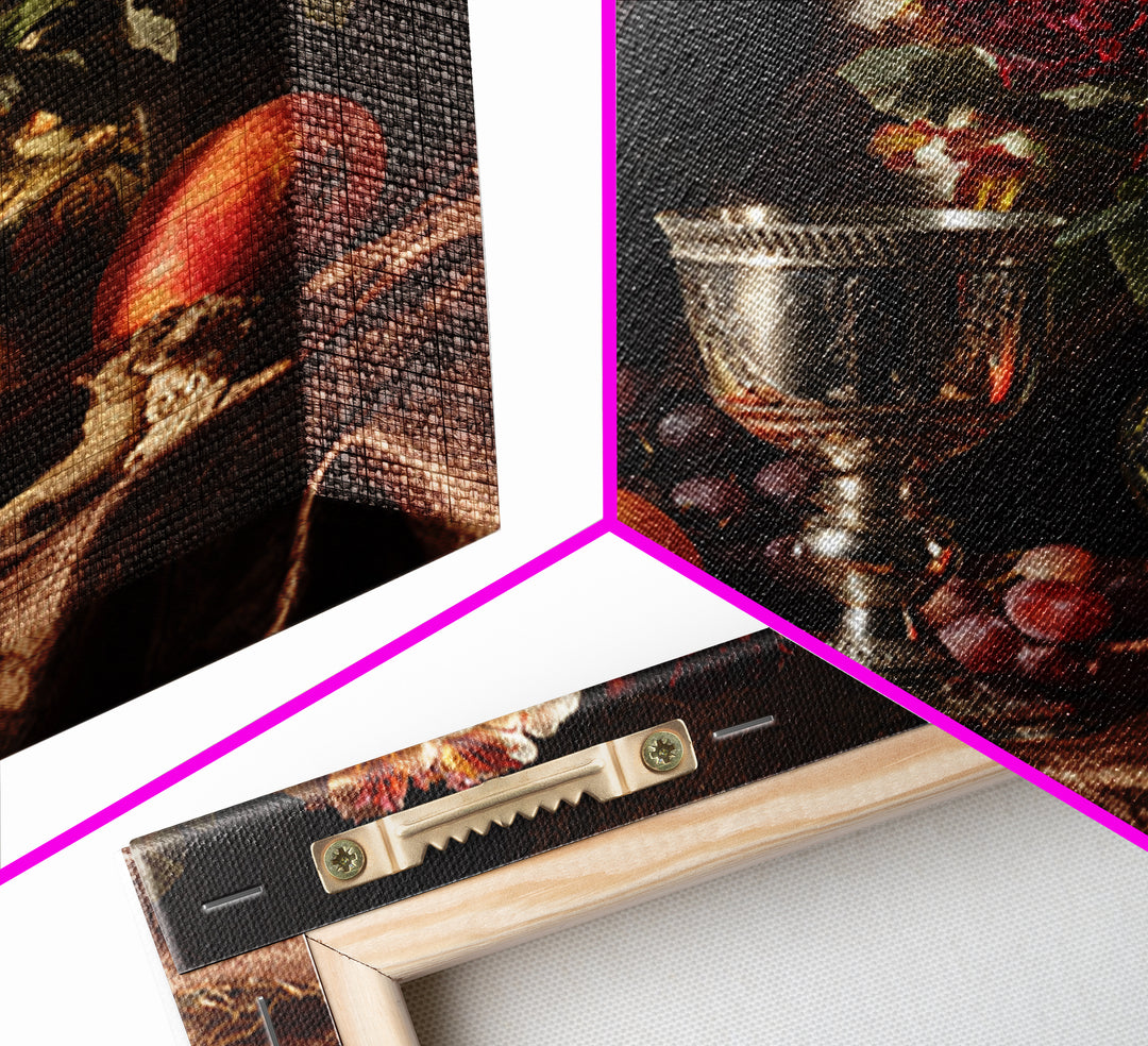 Dutch Fruit and Silver Goblet Still Life Canvas Print, Traditional Art, Pokemon Poster, Living Room Decor, Classic, Art Print, TRA-1x1-100