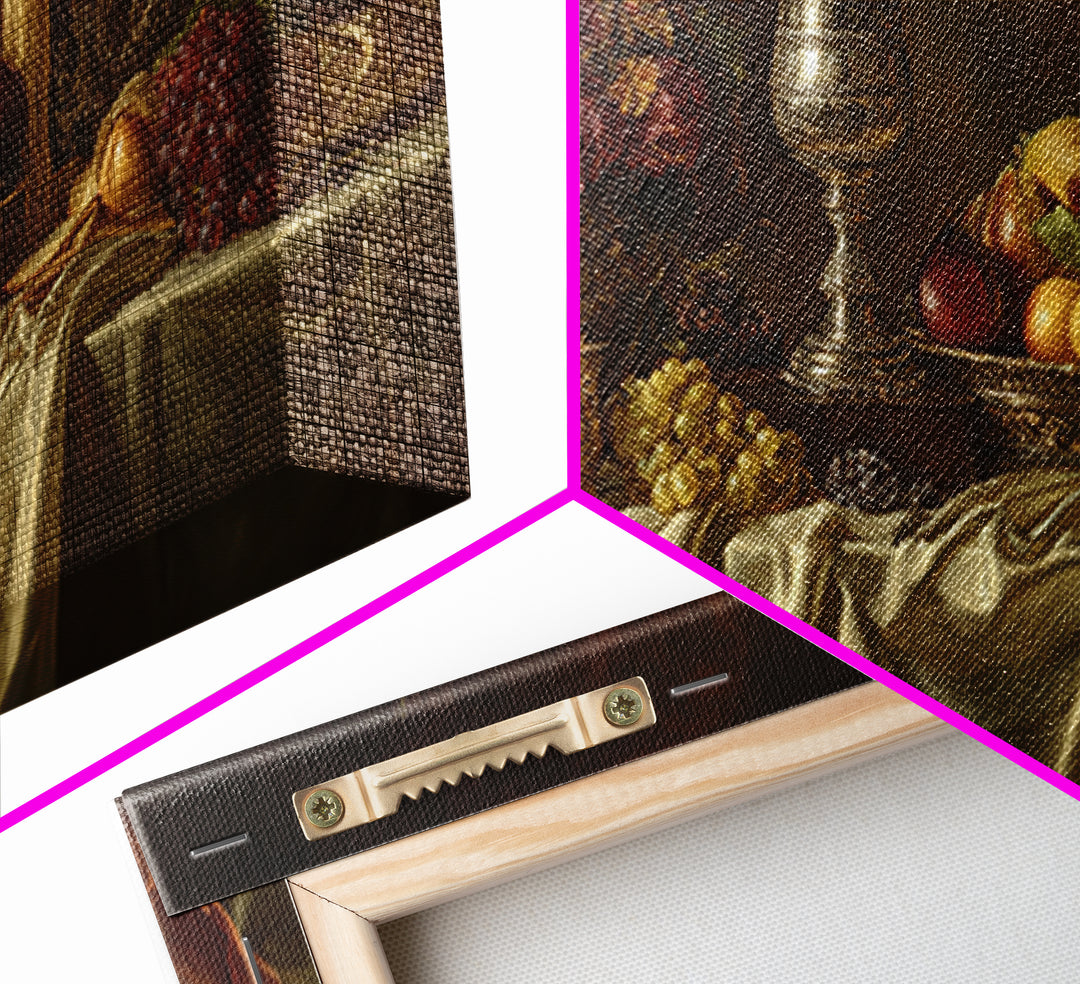 Dutch Fruit and Silver Goblet Still Life Canvas Print, Traditional Art, Wall Decor, Living Room Decor, Fine Art, Classic, TRA-2x1-48