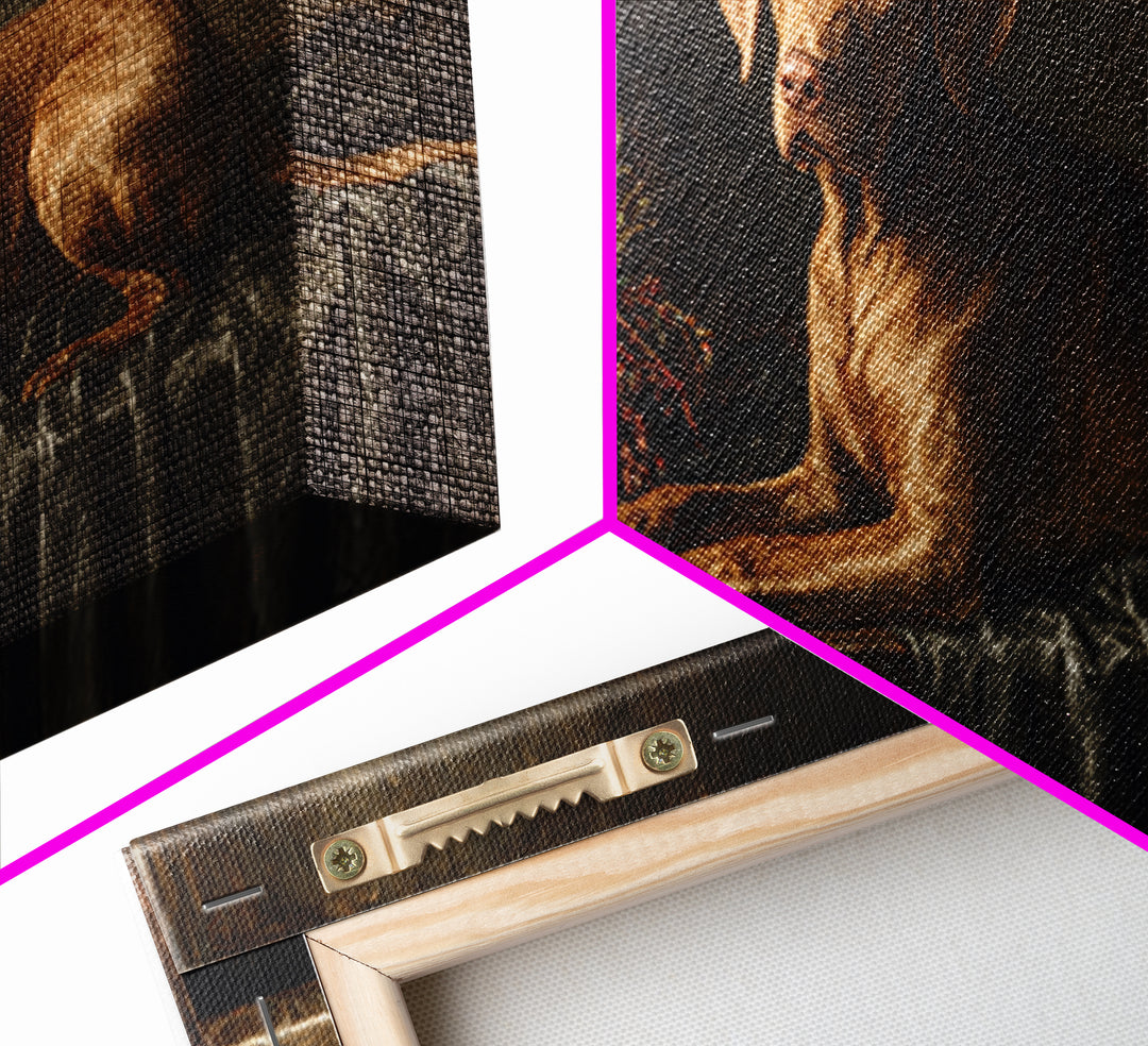 Hunting Dog Portrait Framed Canvas Print, Traditional Art, Luxury Decor, Living Room Decor, Fine Art, Classic, Art Print, TRA-2x1-8