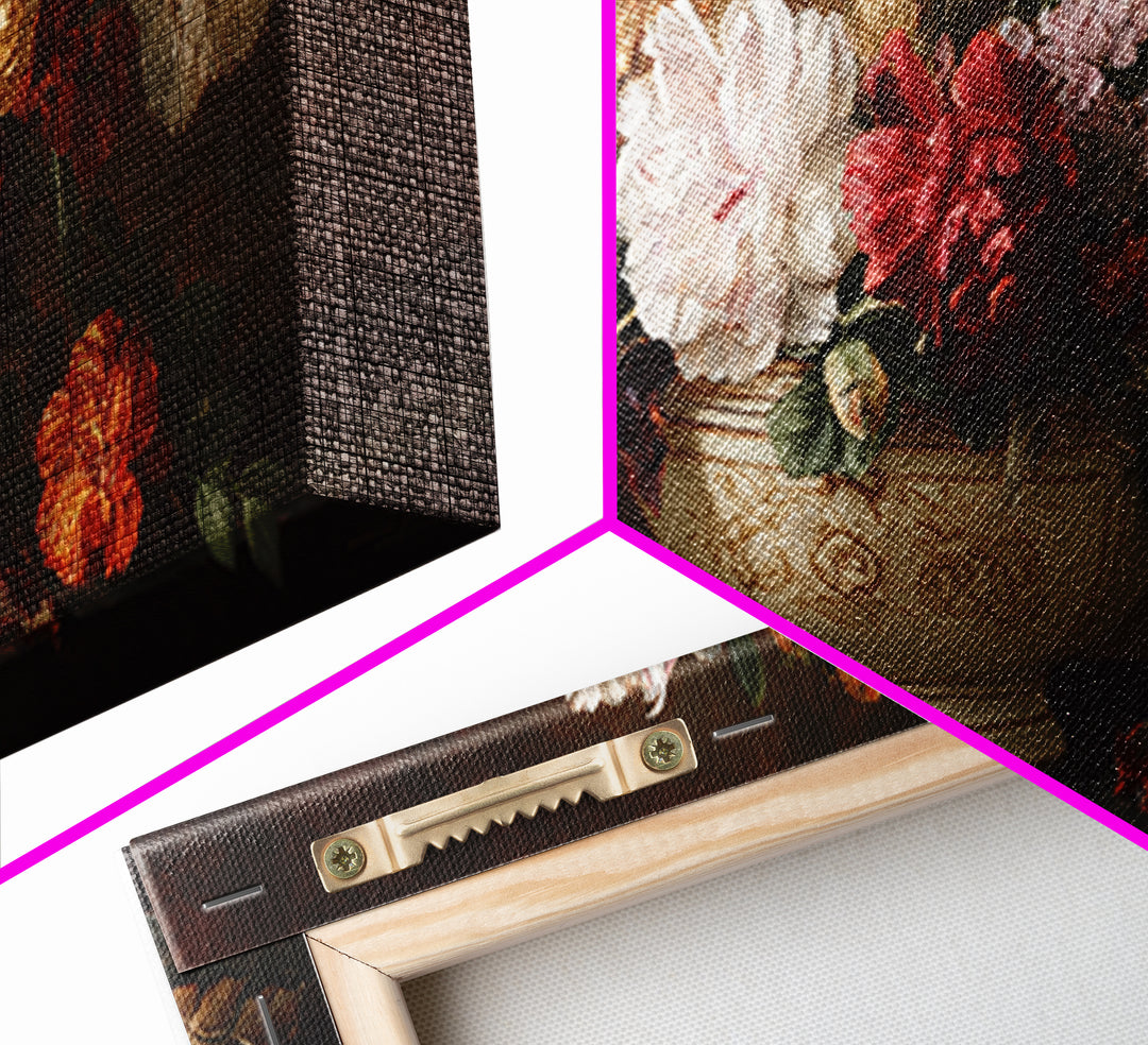 Formal Floral Still Life Canvas Print, Traditional Art, Digital Art, Living Room Decor, Oil Painting, Classic, Custom Art, TRA-2x1-94
