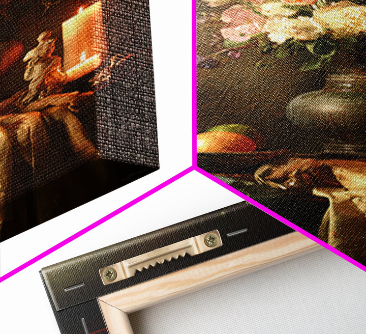 Formal Floral Still Life Canvas Print, Traditional Art, Boho, Living Room Decor, Classic, Indian Wall Art, Japanese Decor, TRA-2x3-58