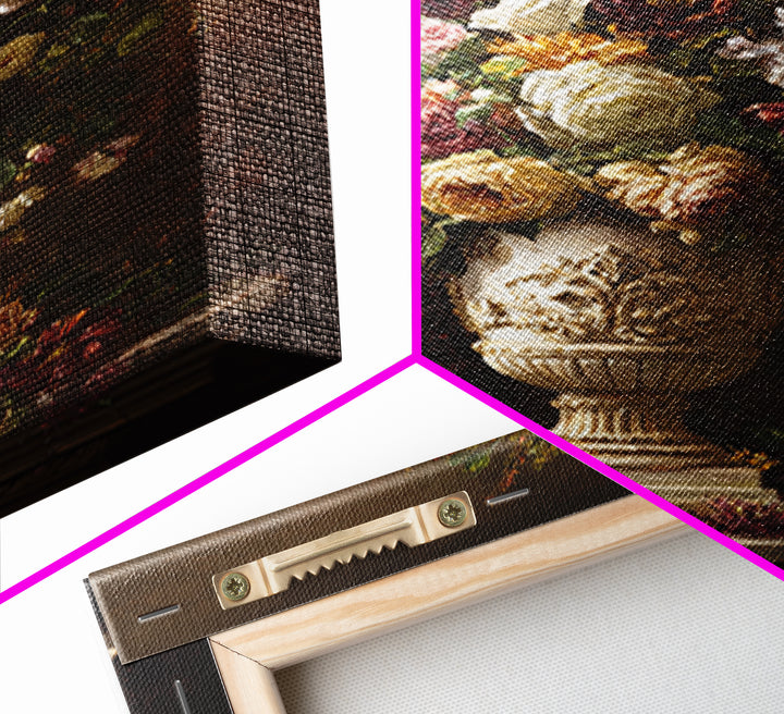 Formal Floral Still Life Canvas Print, Traditional Art, Boho, Living Room Decor, Classic, Indian Wall Art, Japanese Decor, TRA-2x3-82