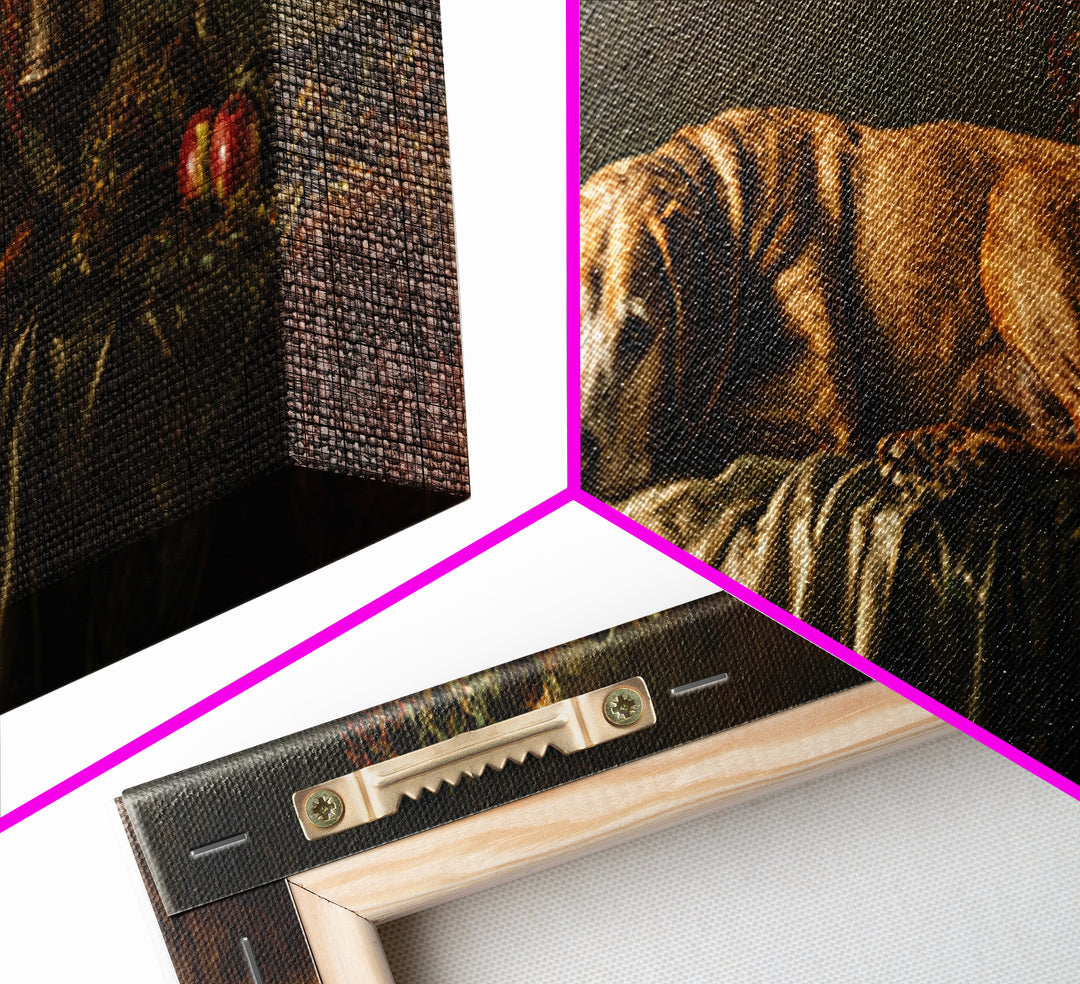 Hunting Dog Portrait Canvas Print, Traditional Art, Indian Wall Art, Living Room Decor, Fine Art, Classic, Boho Decor, TRA-3x1-4