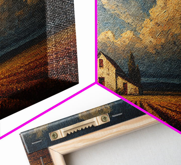 Barn and Farmland Canvas Print, Traditional Art, Indian Decor, Living Room Decor, Fine Art, Classic, Luxury Decor, TRA-3x2-3