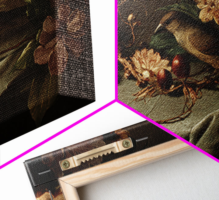 Bird Study on a Flowering Branch Canvas Print, Traditional Art, Japanese Art, Living Room Decor, Watercolor Art, Classic, TRA-3x2-62