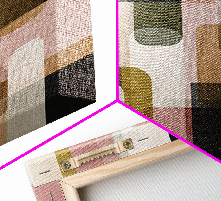 Earth Tone Geometric Pattern by Woven Cloth Framed Canvas Print, Tribal Art, Art Print, Living Room Decor, Abstract Art, Tribal, TRI-1x1-74
