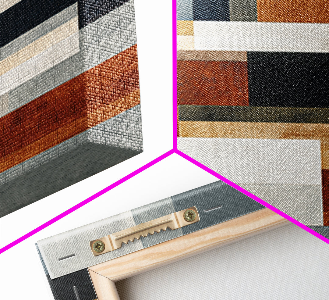 Earth Tone Geometric Pattern by Woven Cloth Canvas Print, Tribal Art, Abstract Painting, Living Room Decor, Fine Art, Tribal, TRI-2x1-70