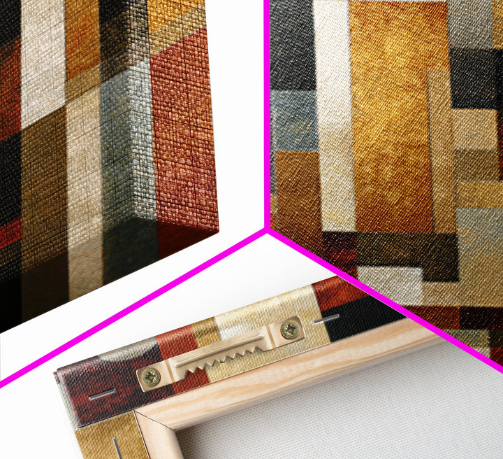 Geometric Border Design by Global Textiles Framed Canvas Print, Tribal Art, Gallery Wall Art, Living Room Decor, Tribal, TRI-2x3-100