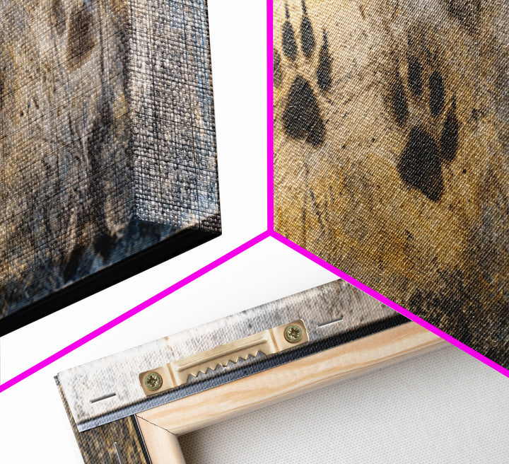 Handprint and Animal Track Composition Canvas Print, Tribal Art, Ethnic Art, Living Room Decor, Fine Art, Tribal, TRI-3x1-33