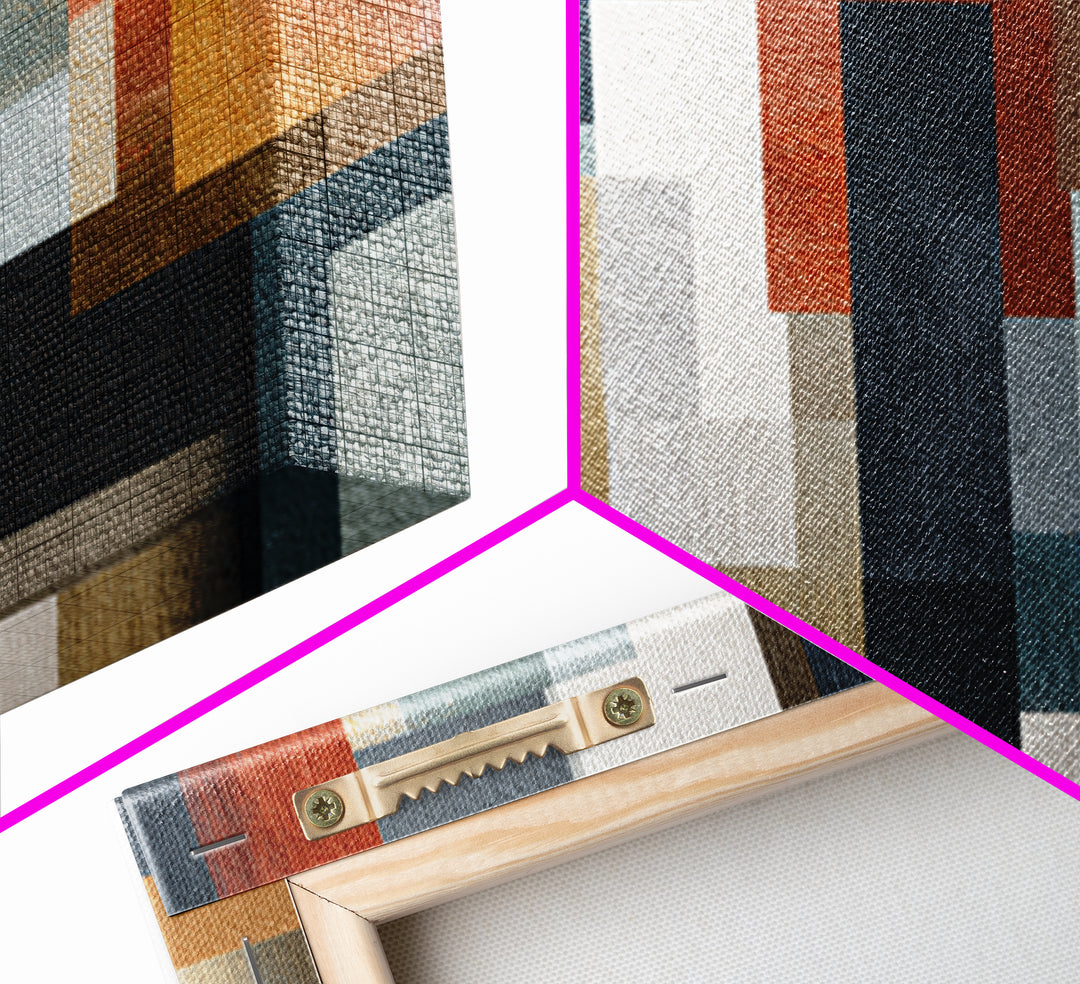Earth Tone Geometric Pattern by Woven Cloth Canvas Print, Tribal Art, Minimalist Decor, Living Room Decor, Fine Art, Tribal, TRI-3x2-30