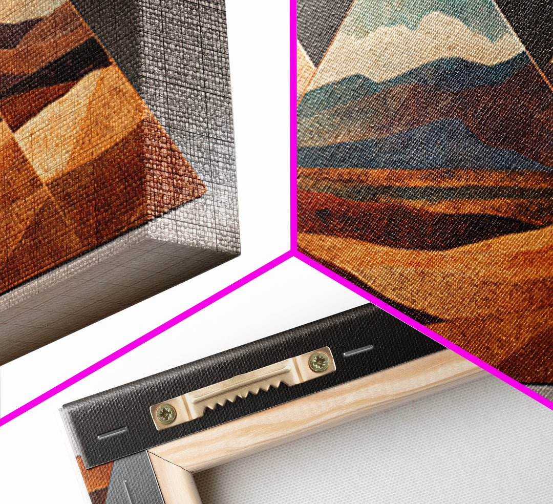 Desert Rhythm Pattern Framed Canvas Print, Tribal Art, Earthy, Living Room Decor, Fine Art, Tribal, Textured Painting, TRI-3x2-50