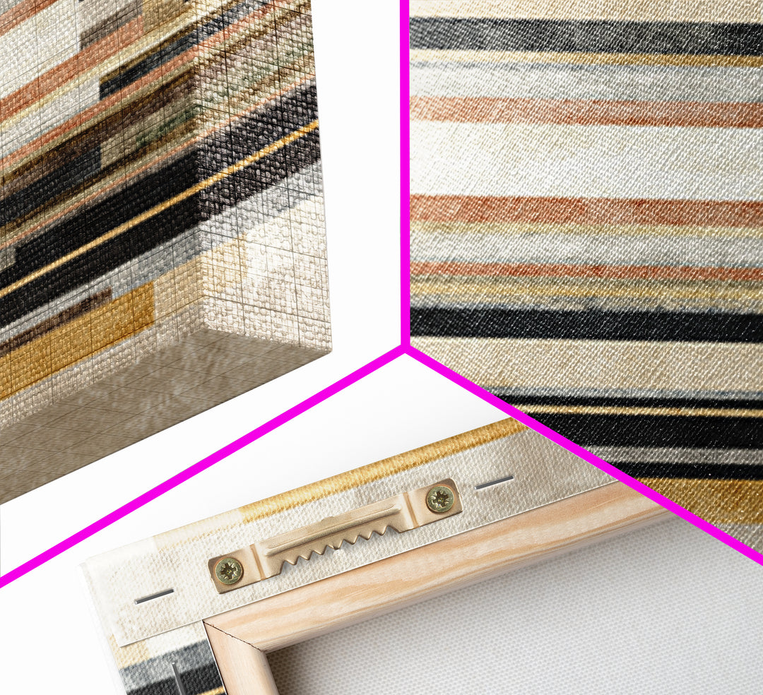 Geometric Border Design by Global Textiles Framed Canvas Print, Tribal Art, Gallery Wall Art, Living Room Decor, Tribal, TRI-3x2-96