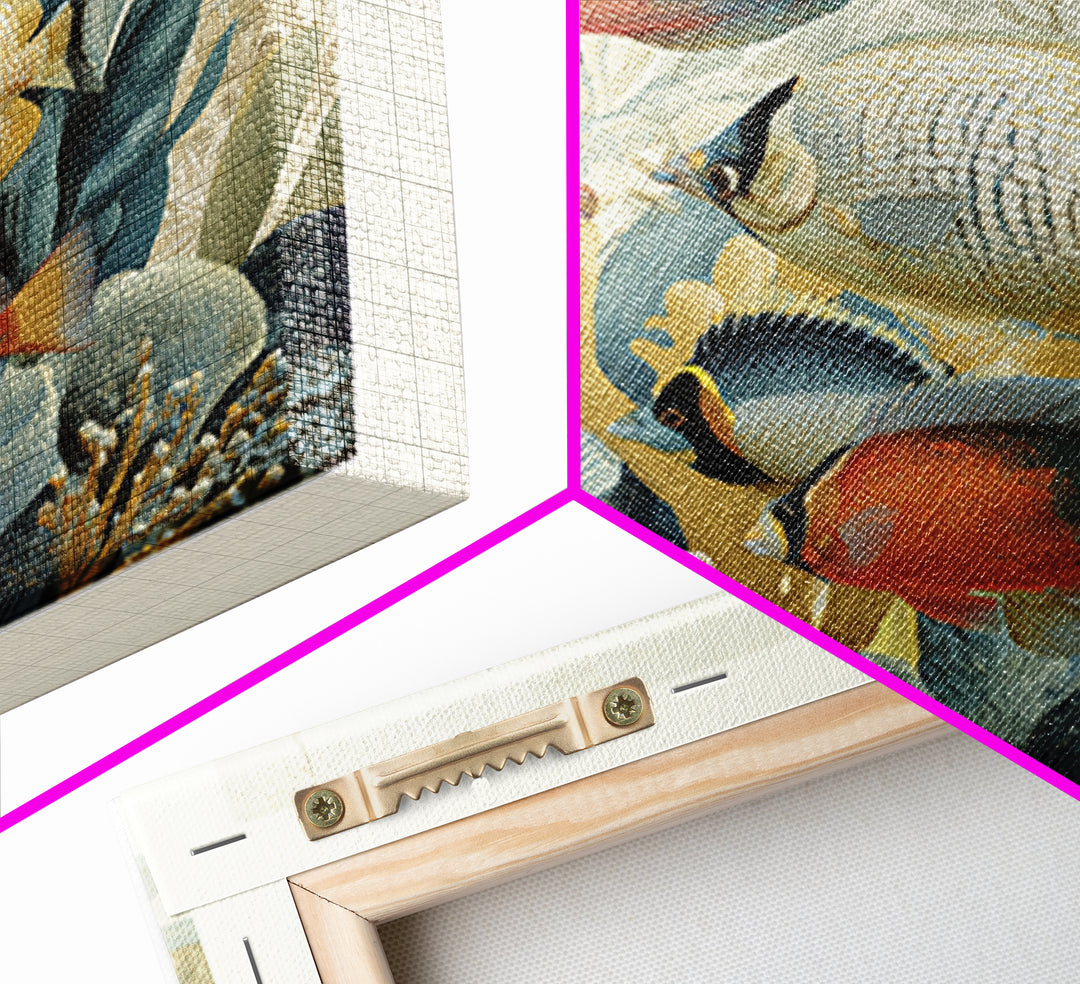 Tropical Fish over Coral Reef Canvas Print, Tropical Art, Gallery Decor, Living Room Decor, Fine Art, Tropic, Wall Art, TRO-1x1-59