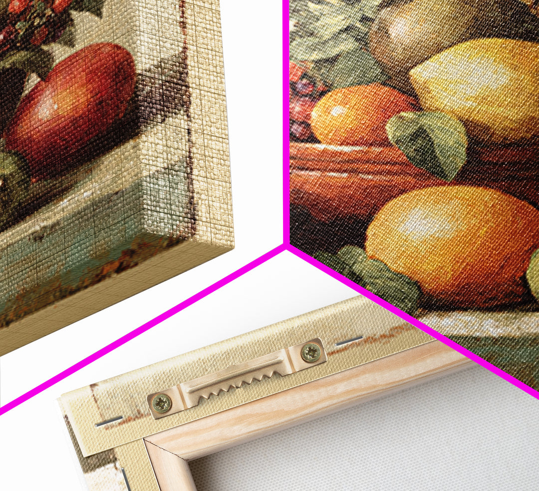 Tropical Fruit Market Arrangement Framed Canvas Print, Tropical Art, Neutral Decor, Living Room Decor, Fine Art, Tropic, TRO-1x1-63