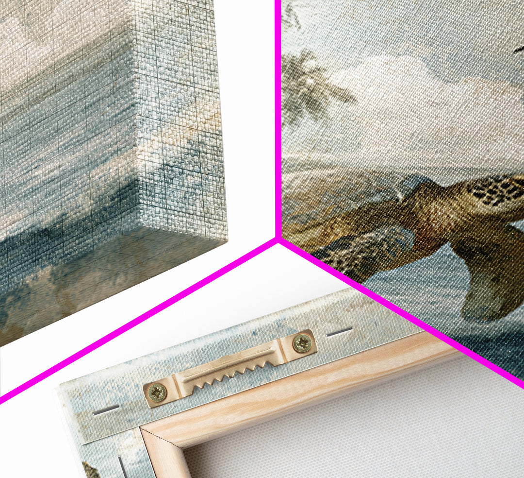 Sea Turtle Near Tropical Reef Canvas Print, Tropical Art, Room Decor, Living Room Decor, Fine Art, Tropic, Printable, TRO-1x1-91