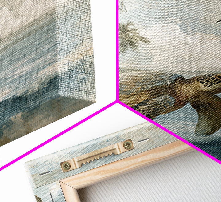Sea Turtle Near Tropical Reef Canvas Print, Tropical Art, Room Decor, Living Room Decor, Fine Art, Tropic, Printable, TRO-1x1-91