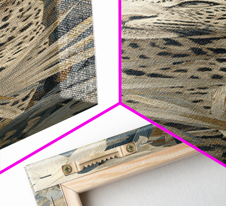 Leopard Hidden Among Palm Leaves Canvas Print, Tropical Art, Whimsical Art, Living Room Decor, Fine Art, Tropic, TRO-1x3-2