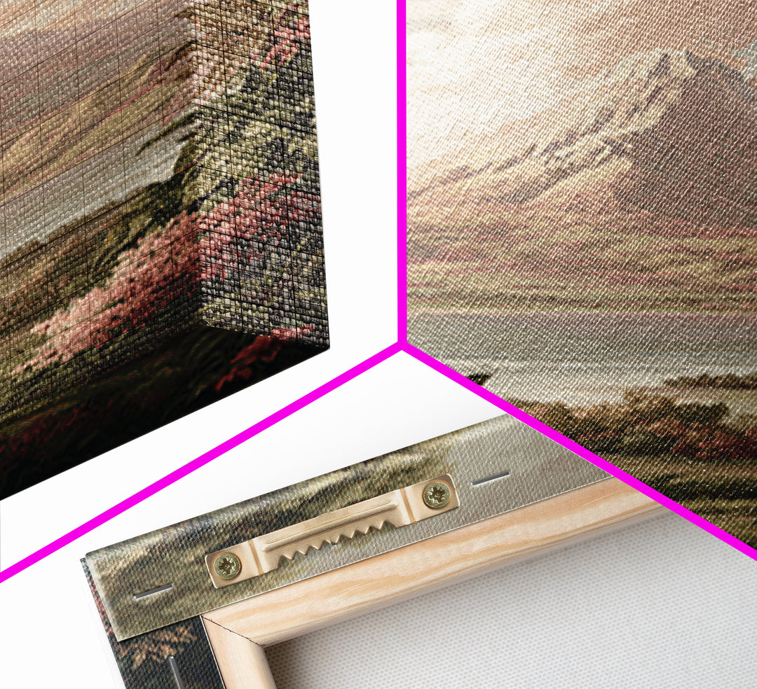 Island Volcano with Lush Foreground Framed Canvas Print, Tropical Art, Printable, Living Room Decor, Fine Art, Tropic, TRO-2x3-1