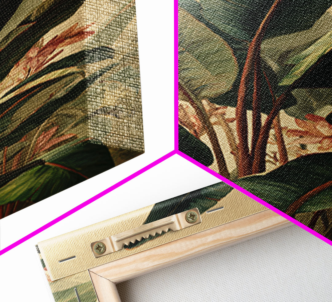 Banana Leaves Layered Framed Canvas Print, Tropical Art, Printable Art, Living Room Decor, Abstract Art, Tropic, TRO-2x3-17