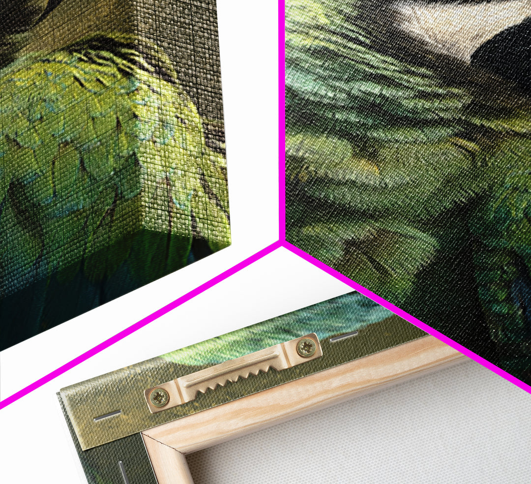 Parrot Portrait with Emerald Feathers Canvas Print, Tropical Art, Contemporary Art, Living Room Decor, Fine Art, Tropic, TRO-2x3-40