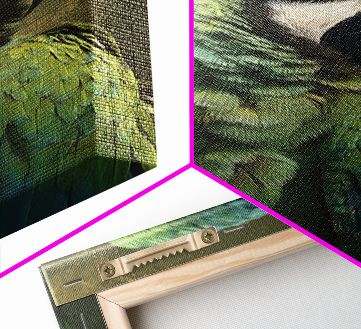 Parrot Portrait with Emerald Feathers Canvas Print, Tropical Art, Contemporary Art, Living Room Decor, Fine Art, Tropic, TRO-2x3-40