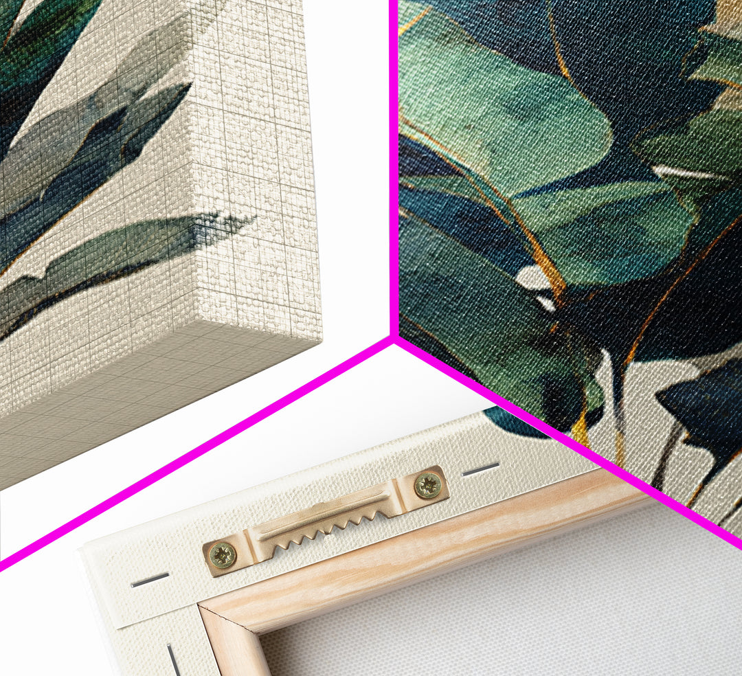 Banana Leaves Layered Canvas Print, Tropical Art, Coastal Wall Art, Living Room Decor, Fine Art, Tropic, Beach Prints, TRO-2x3-65