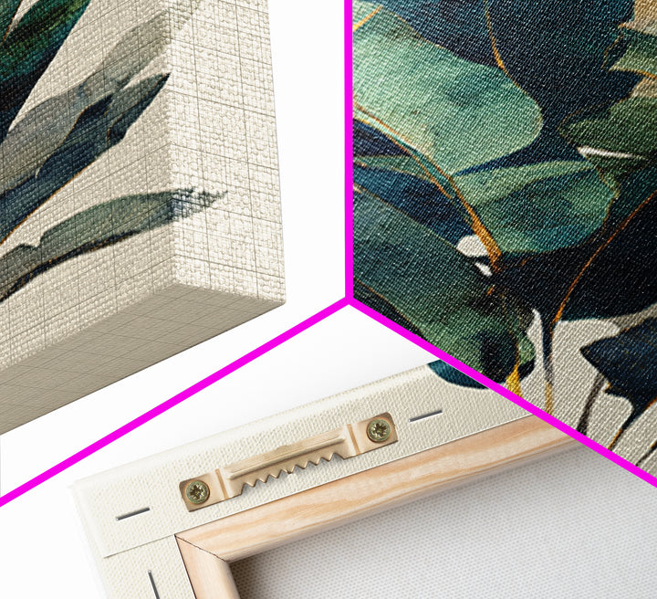 Banana Leaves Layered Canvas Print, Tropical Art, Coastal Wall Art, Living Room Decor, Fine Art, Tropic, Beach Prints, TRO-2x3-65