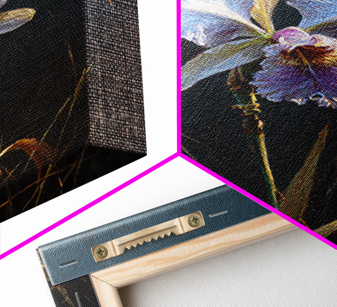 Orchid and Hummingbird Composition Framed Canvas Print, Tropical Art, Pink Wall Art, Living Room Decor, Fine Art, Tropic, TRO-2x3-90