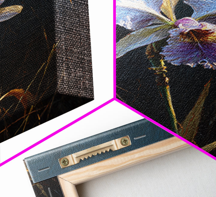 Orchid and Hummingbird Composition Framed Canvas Print, Tropical Art, Pink Wall Art, Living Room Decor, Fine Art, Tropic, TRO-2x3-90