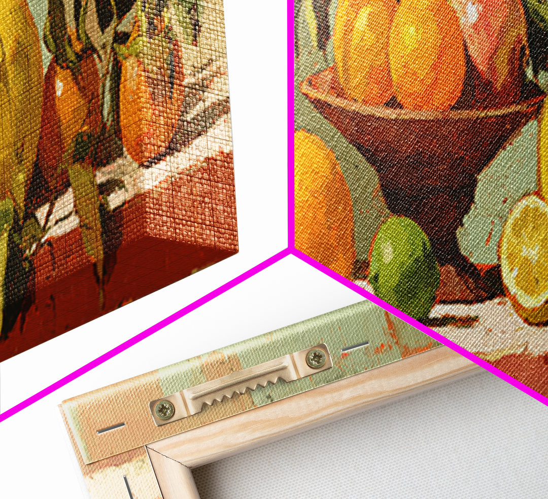 Bright Papaya and Lime Still Life Canvas Print, Tropical Art, Coastal Decor, Living Room Decor, Fine Art, Tropic, Modern Decor, TRO-3x1-16