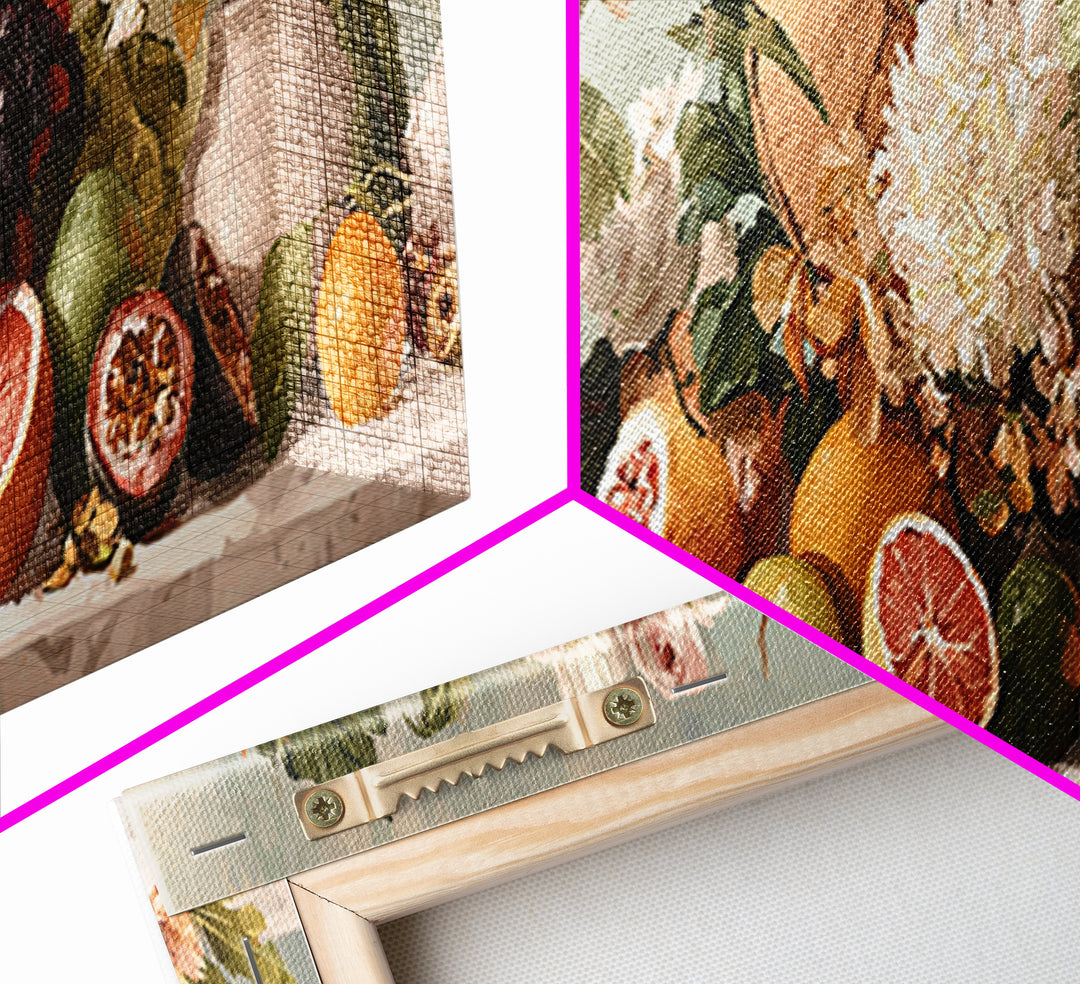 Tropical Fruit Market Arrangement Framed Canvas Print, Tropical Art, Statement Artwork, Living Room Decor, Fine Art, Tropic, TRO-3x1-7