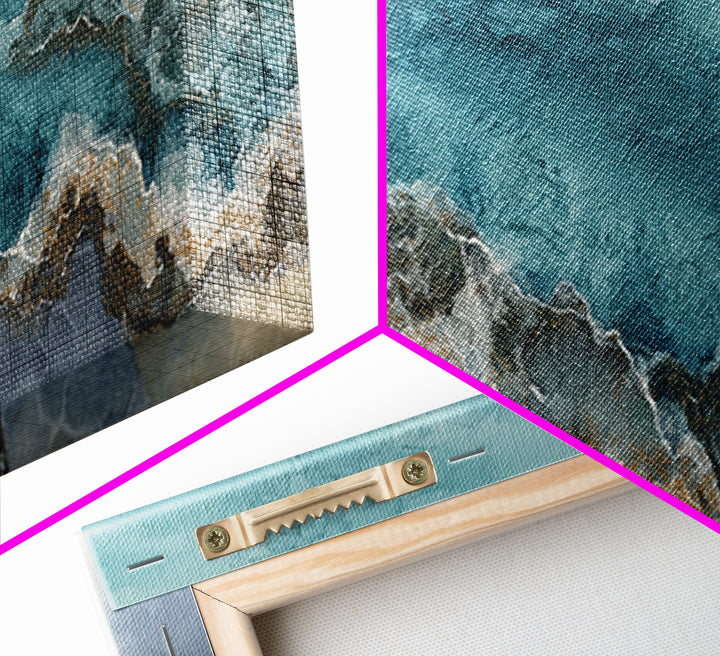 Tropical Lagoon with Turquoise Water Canvas Print, Tropical Art, Pink Wall Art, Living Room Decor, Tropic, Coastal Art, TRO-3x1-71