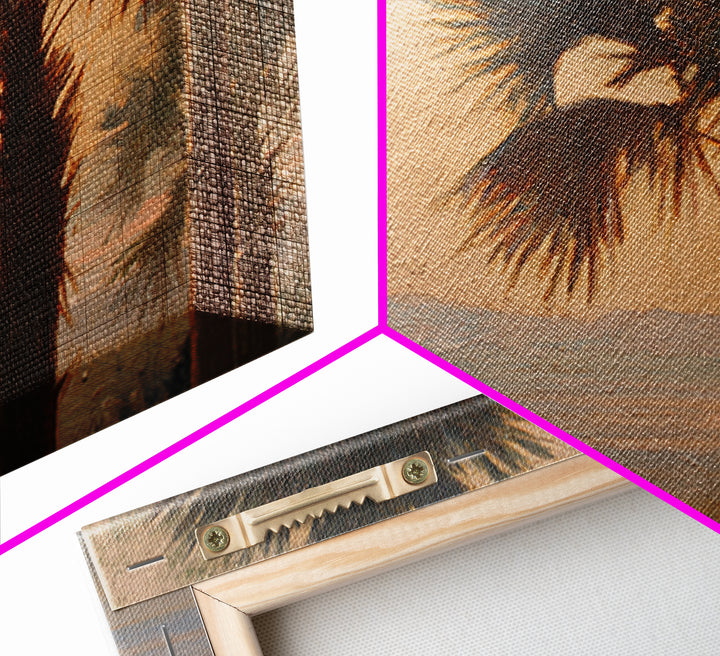 Palm Tree Silhouettes Canvas Print, Tropical Art, Gallery Wall Art, Living Room Decor, Fine Art, Tropic, Textured Painting, TRO-3x2-32
