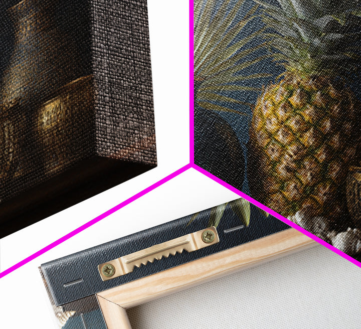Pineapple and Palm Still Life Canvas Print, Tropical Art, Downloadable Prints, Living Room Decor, Watercolor Art, Tropic, TRO-3x2-34