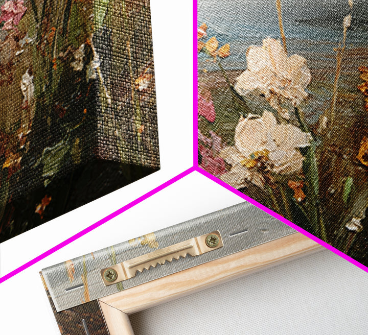 Orchid and Hummingbird Composition Canvas Print, Tropical Art, Abstract Painting, Living Room Decor, Fine Art, Tropic, TRO-3x2-38