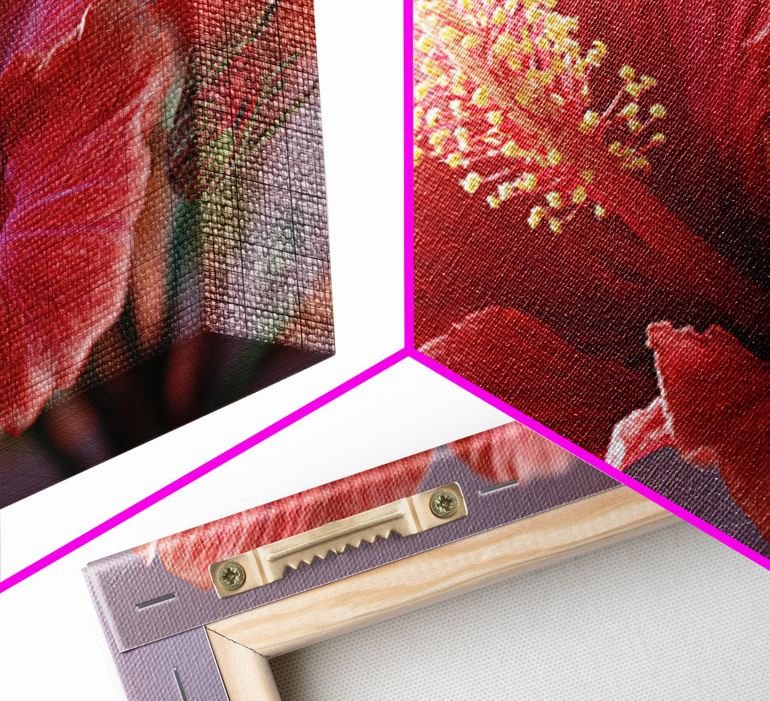 Hibiscus Flower Closeup Framed Canvas Print, Tropical Art, Fine Art Print, Living Room Decor, Watercolor Art, Tropic, TRO-3x2-81