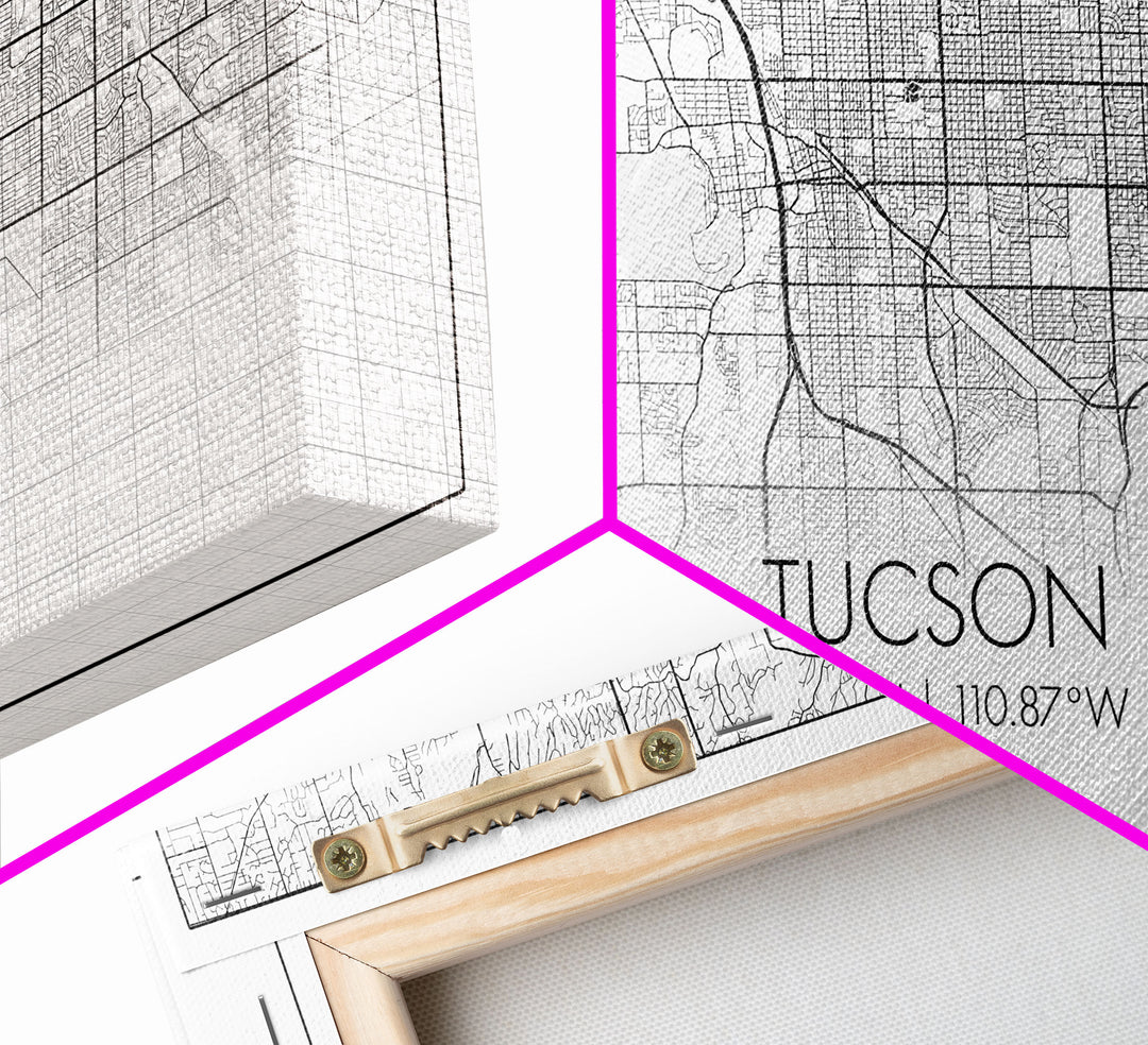 Tucson City Map, Arizona Art, Map Print, Modern Wall Art, Wall Art, Canvas Art, Bedroom Prints, Gift For Friend, Teen Boy Room Décor