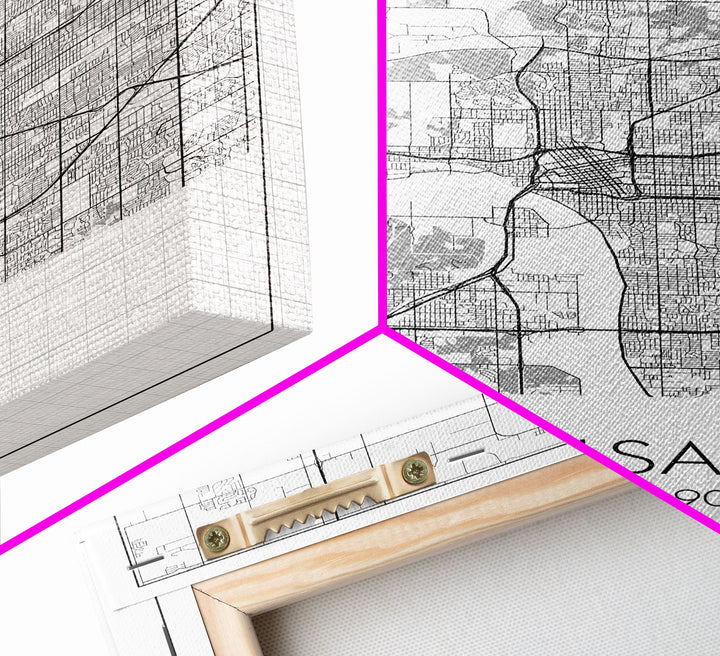 Tulsa Street Map, Oklahoma Map, City Map Print, Modern Wall Art, Wall Art, Canvas Print, Dorm Room Décor, Gift For Husband, Travel Art Print