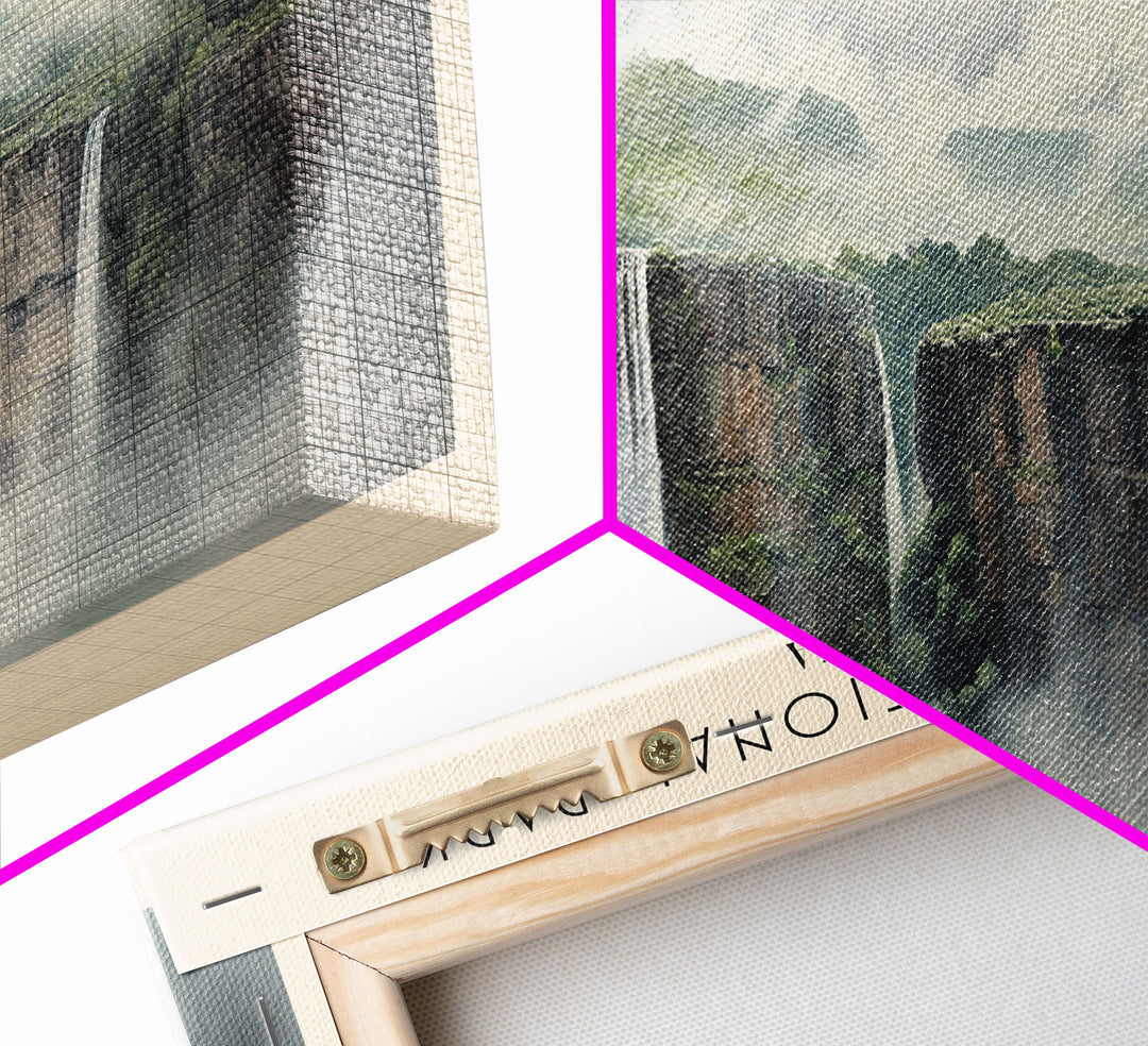 Canaima National Park Retro Style Travel Poster - Framed Canvas Print - COUNTRY Travel Decor | Vintage Style Home Decor - Travel Print - Wall Art