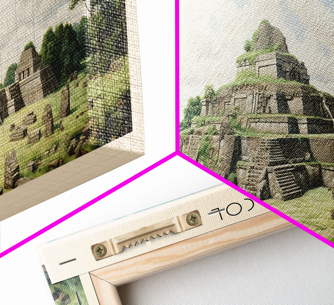 Caracol Travel Art Framed Canvas Print, COUNTRY Wall Decor, Home Decor, Travel Poster, Vintage Wall Art, Watercolor Painting