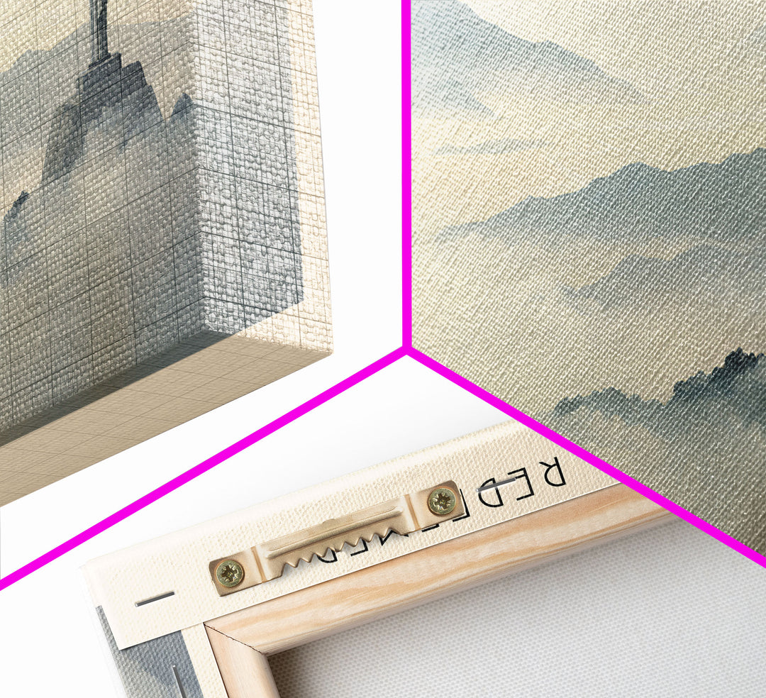 Christ the Redeemer Travel Art Framed Canvas Print, COUNTRY Wall Decor, Home Decor, Travel Poster, Vintage Wall Art, Watercolor Painting