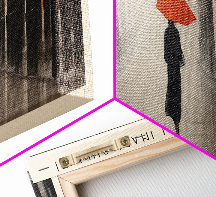 Kyoto Fushimi Inari Shrine Travel Art Framed Canvas Print, COUNTRY Wall Decor, Home Decor, Travel Poster, Vintage Wall Art, Watercolor Painting