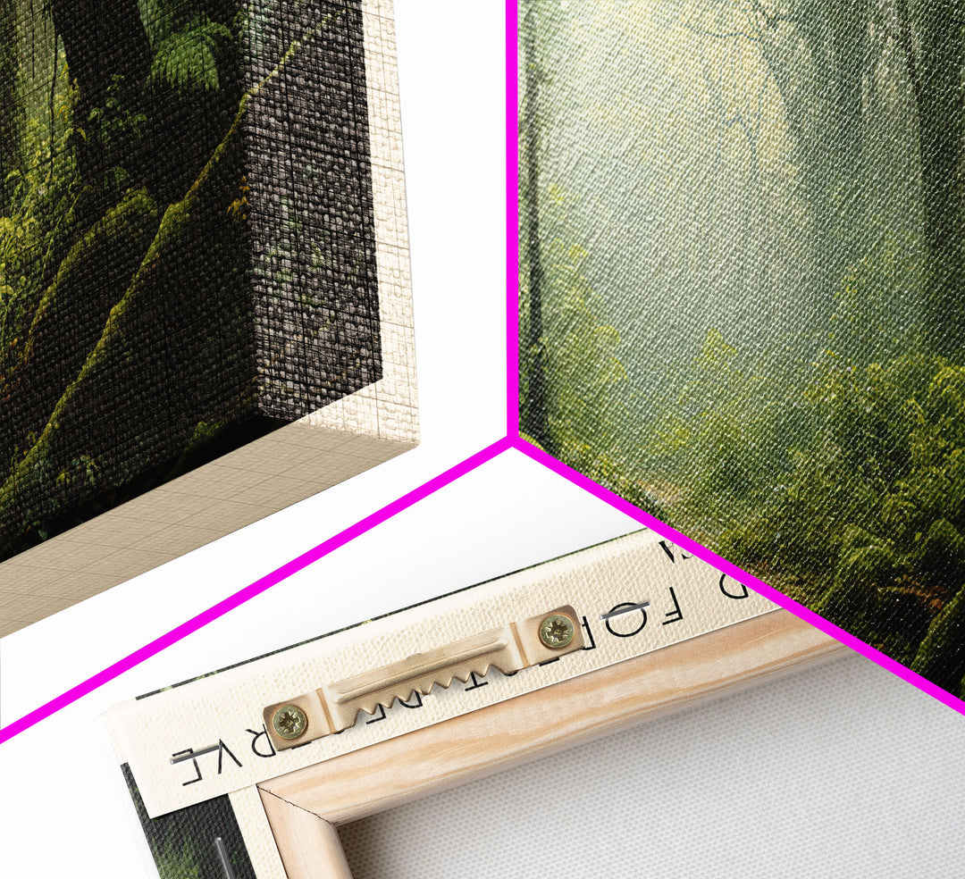 Monteverde Cloud Forest Reserve Retro Style Travel Poster - Framed Canvas Print - COUNTRY Travel Decor | Vintage Style Home Decor - Travel Print - Wall Art
